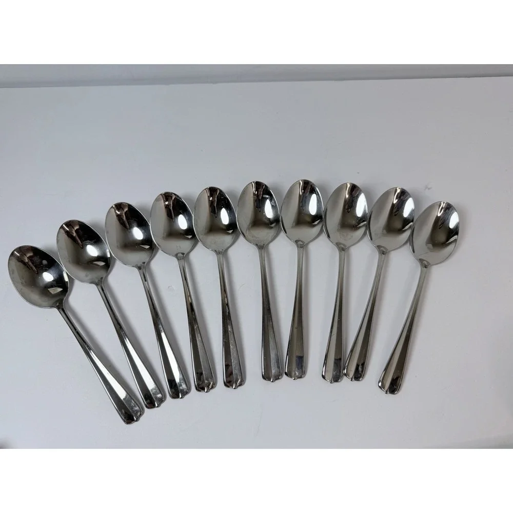 Set Of 10 Oval Soup Place Spoons Oneida USA GALA IMPULSE 6 7/8